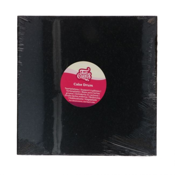 Cake Board Square 305mm (12") / Thickness 12mm - Black